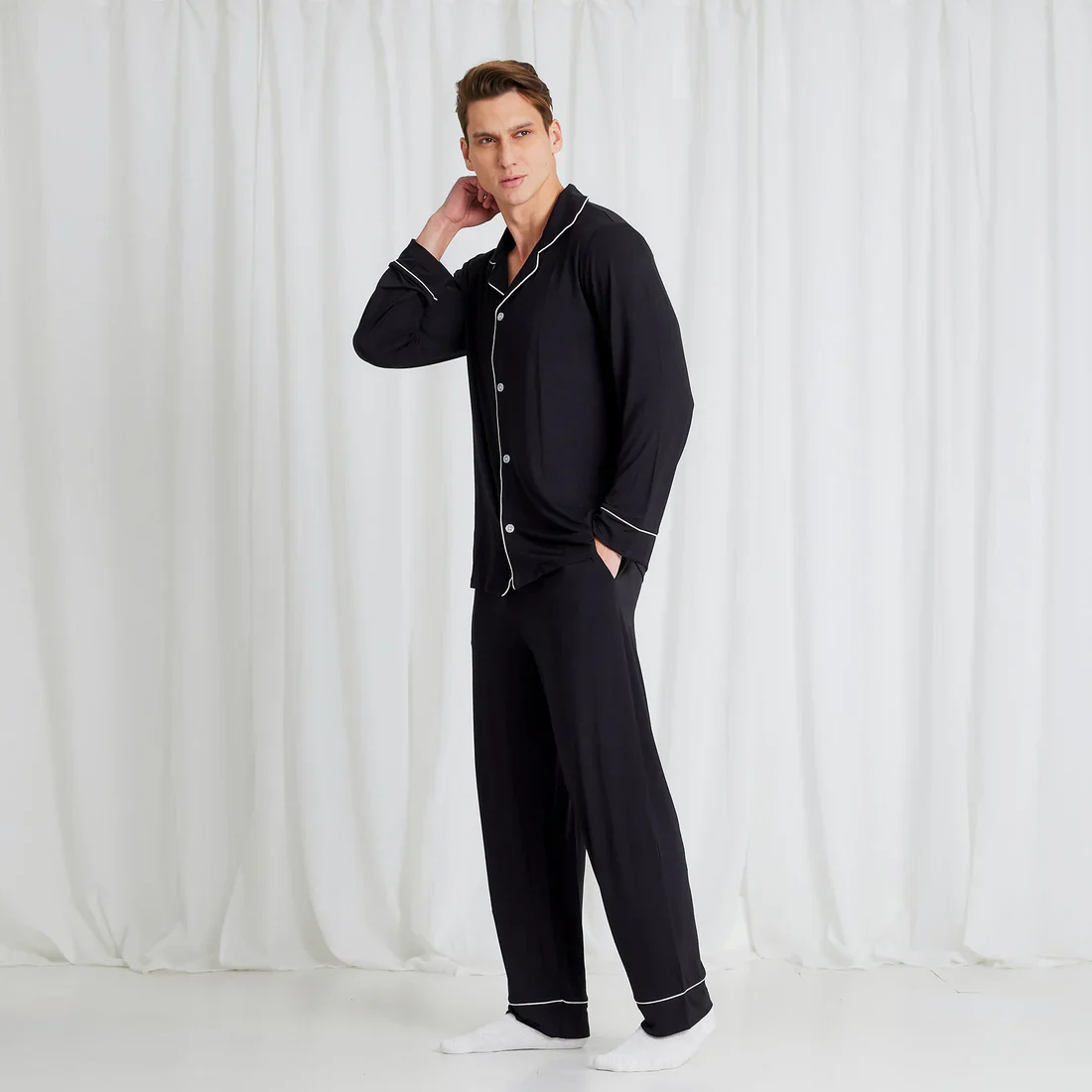 Buttoned Bamboo Fiber Pajama - Image 5